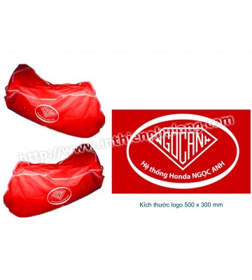 Áo trùm xe nhựa PVC in logo